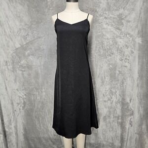 ORANGE Japan Black Jacquard Slip Midi Dress Women S Spaghetti Strap Minimalist